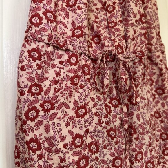 Faherty Adella Floral Jumpsuit Size XS Red Pink Pockets Resortwear - Picture 9 of 15